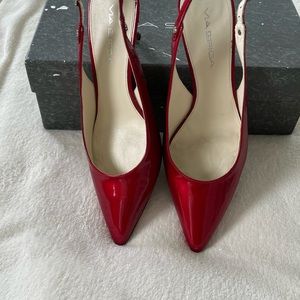 Via Spiga red patent sling backs. Great for holidays!